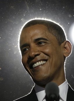 Obama dans un halo de lumière